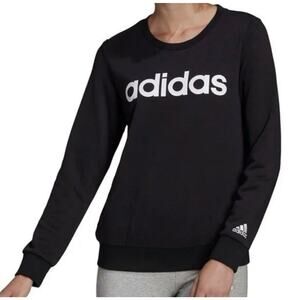 Adidas Women's Essentials Logo Long Sleeve Ribbed Crewneck Sweatshirt Size S
